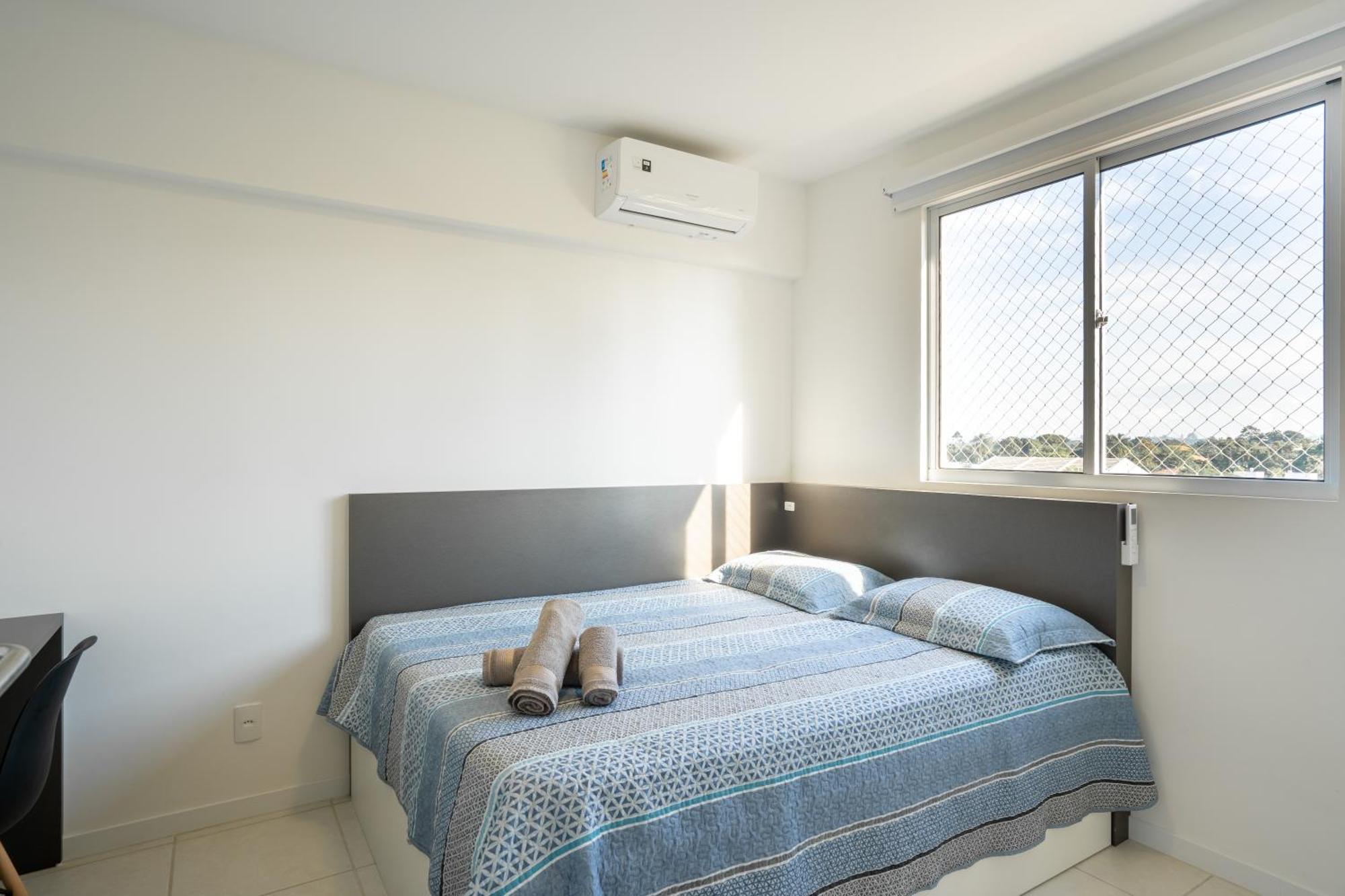 Apartamentos Completos A 15Min Beto Carreiro Com Wi-Fi Churrasqueira Em Condominio Com Piscina Portaria 24H Ideal Para Familia Piçarras Quarto foto